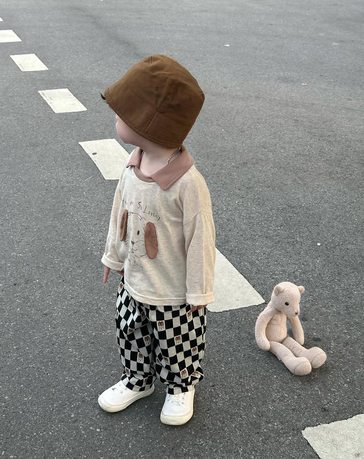 SB2391- bộ dài tay phối cổ in cũn đính tai, in chữ you are so lovely