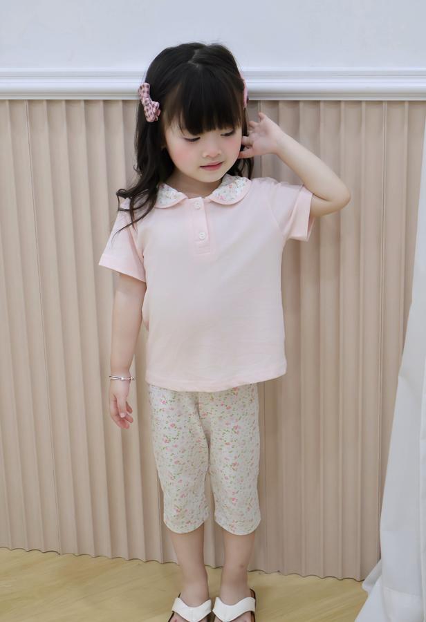 SB2378- bộ cổ sen quần dài phối cổ quần hoa
