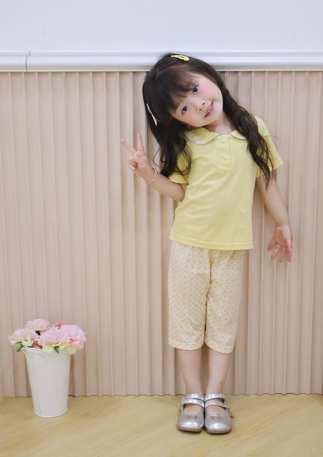 SB2105- bộc cộc cổ sen phối viền cổ, quần lửng hoa