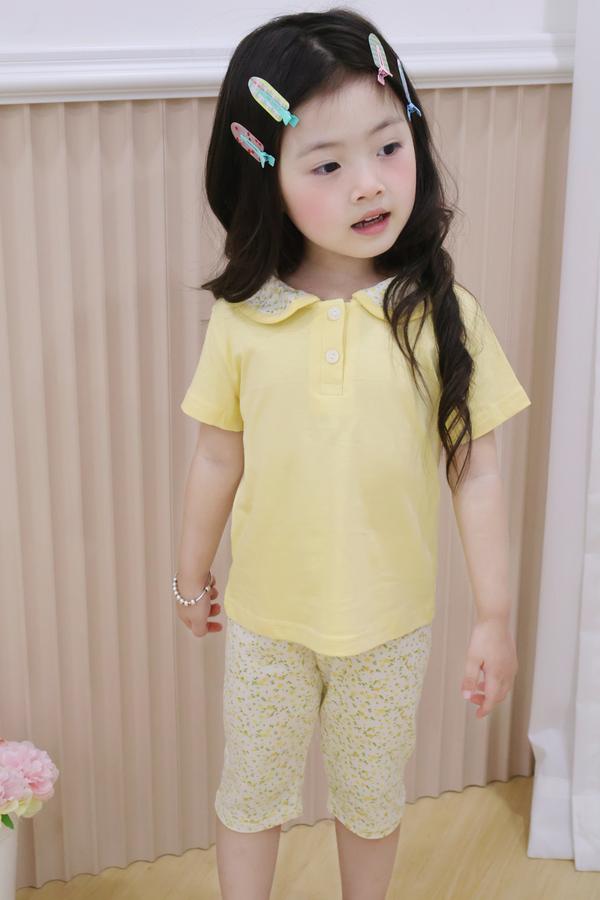 SB2378- bộ cổ sen quần dài phối cổ quần hoa