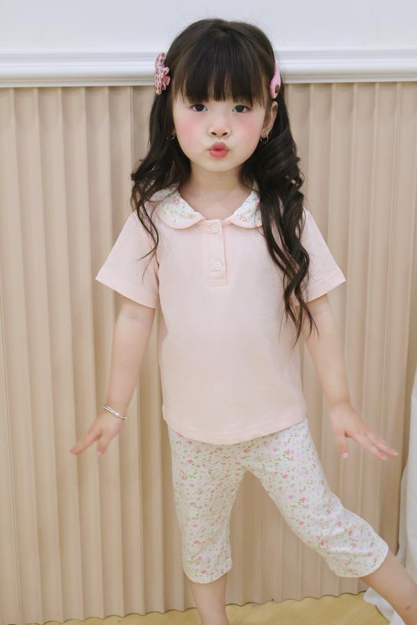 SB2378- bộ cổ sen quần dài phối cổ quần hoa