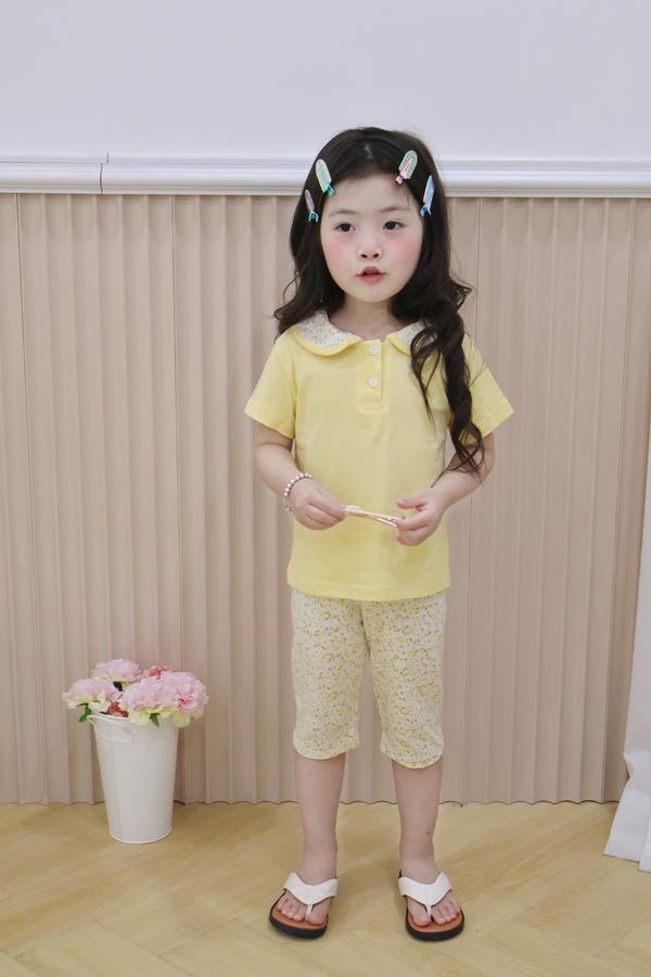 SB2378- bộ cổ sen quần dài phối cổ quần hoa