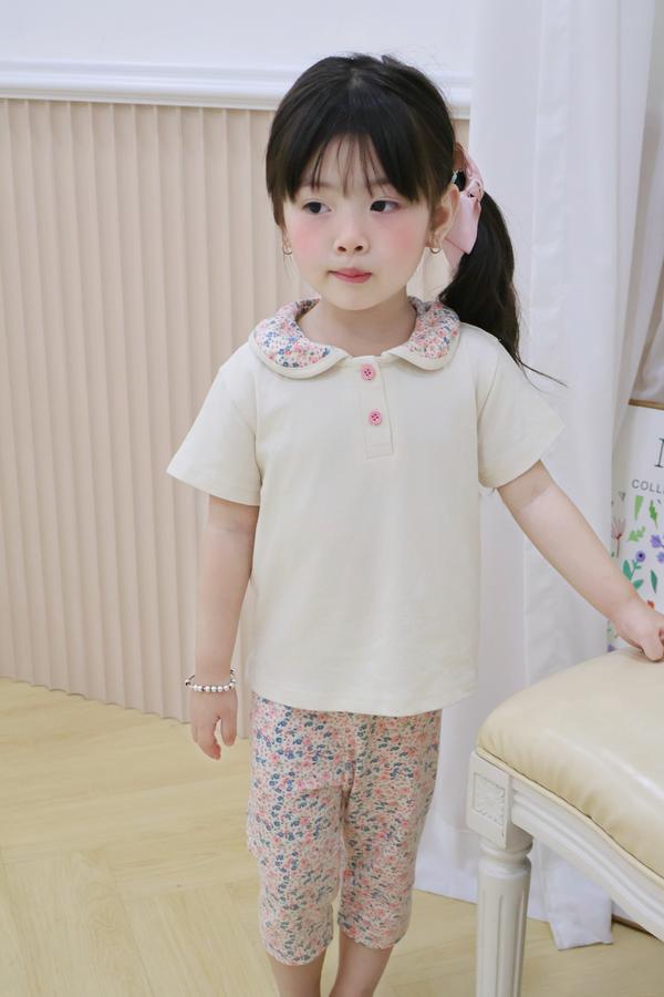 SB2378- bộ cổ sen quần dài phối cổ quần hoa