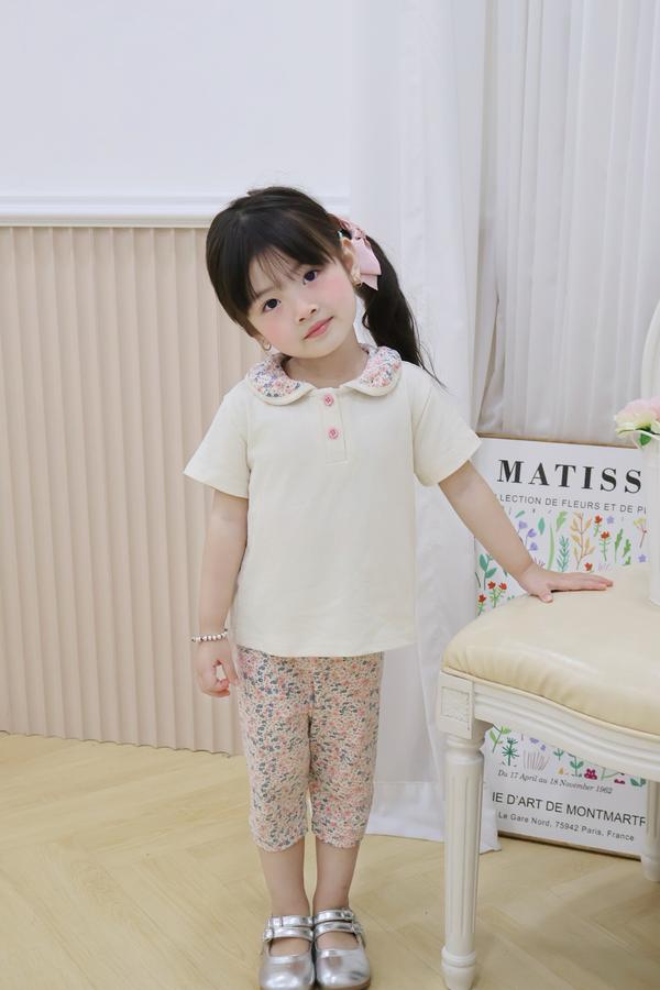 SB2378- bộ cổ sen quần dài phối cổ quần hoa