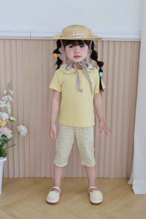 SB2378- bộ cổ sen quần dài phối cổ quần hoa
