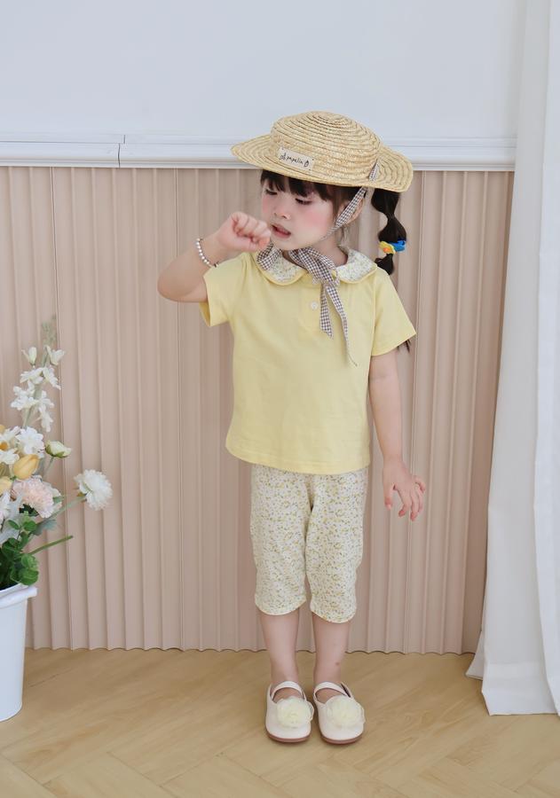 SB2378- bộ cổ sen quần dài phối cổ quần hoa