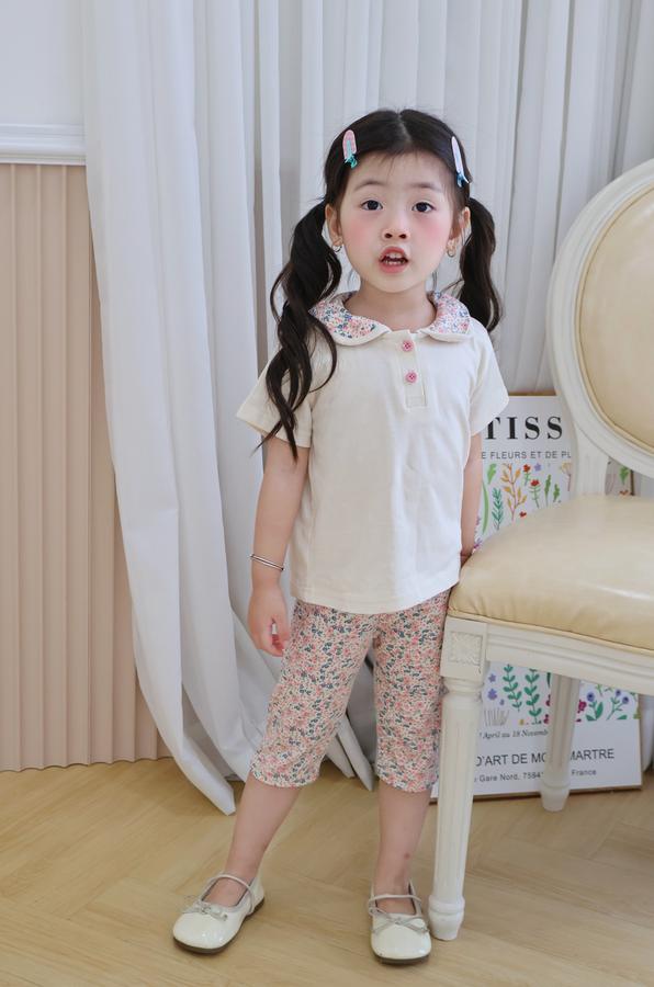SB2378- bộ cổ sen quần dài phối cổ quần hoa