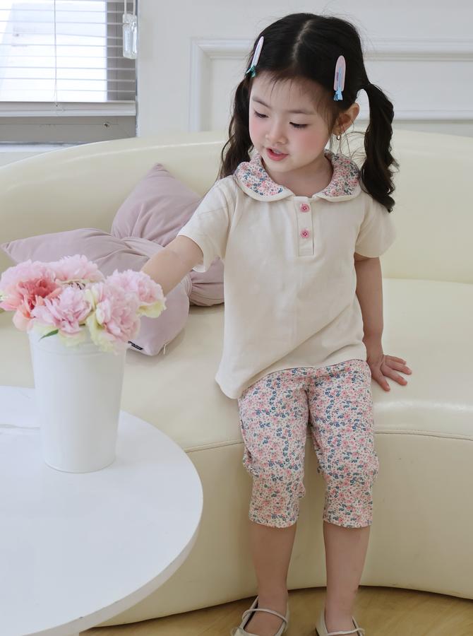 SB2378- bộ cổ sen quần dài phối cổ quần hoa