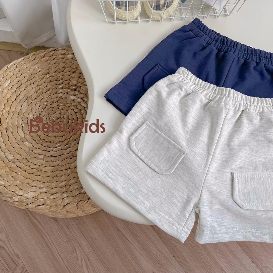 SB2334- bộ polo bé trai phối viền cổ, logo đính nẹp