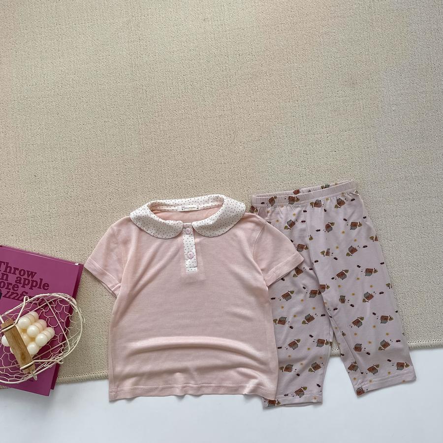 SB2392- bộ cổ sen quần dài in ngôi nhà. cổ bi