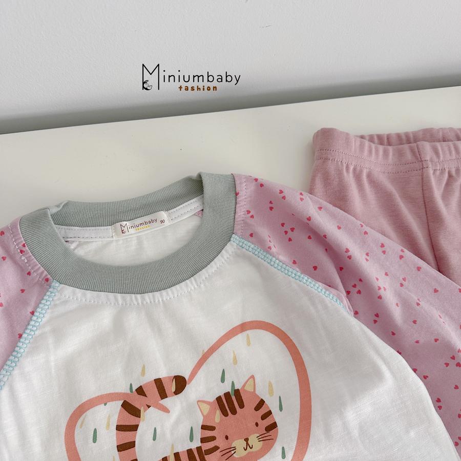 SB2103- bộ dài tay phối cổ, tay, quần in trái tim, hổ