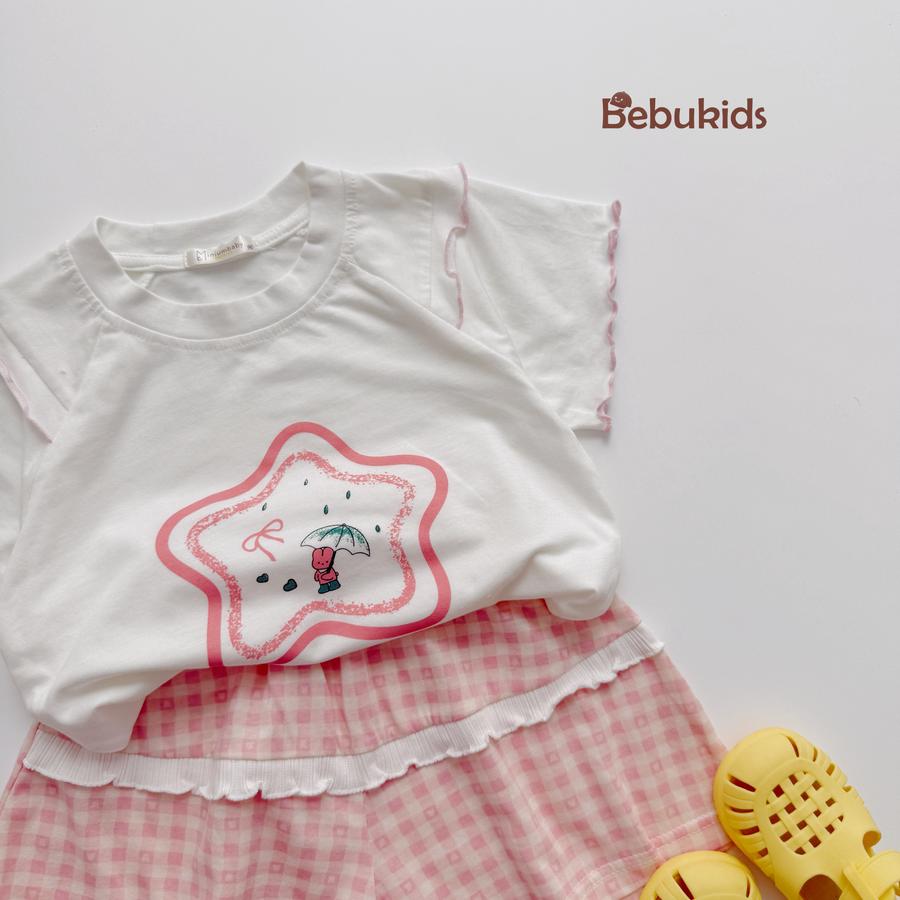 SB2450- bộ cộc tay đính sao kẻ phối quần kẻ