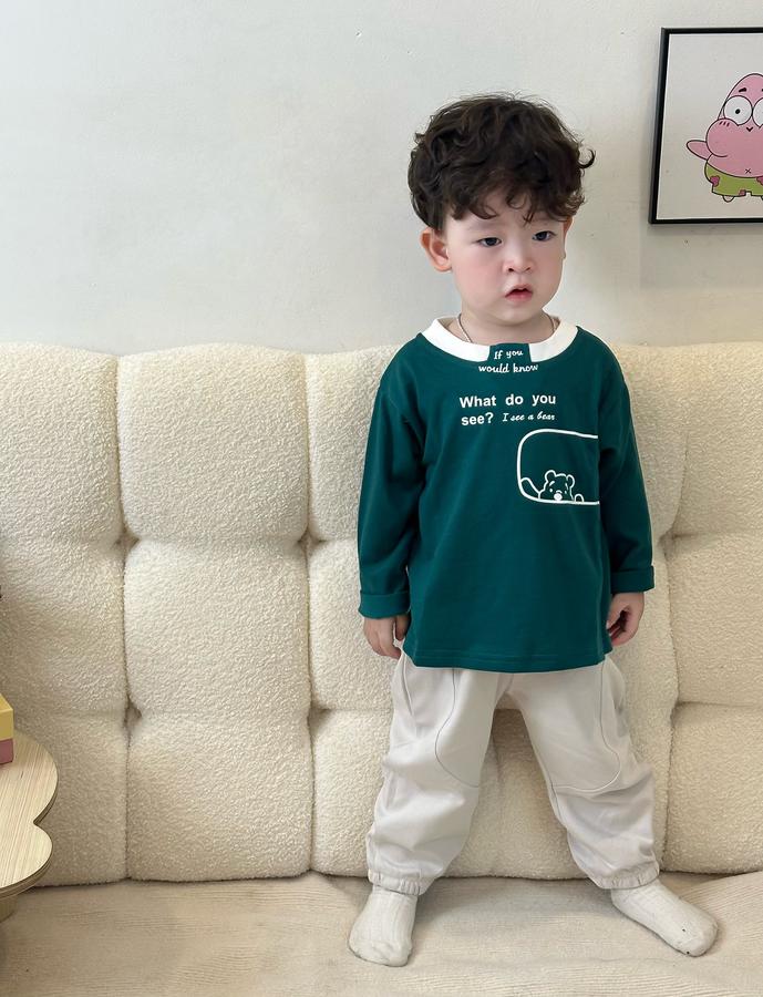 SB2045-bộ dài tay in gấu,chữ what do you see?