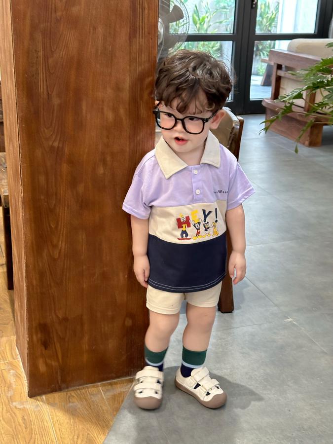 SB2255- bộ polo phối than in chuột mickey, hey