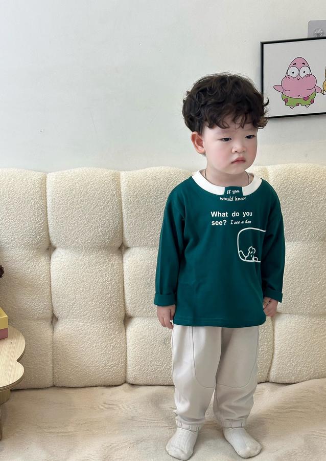 SB2045-bộ dài tay in gấu,chữ what do you see?