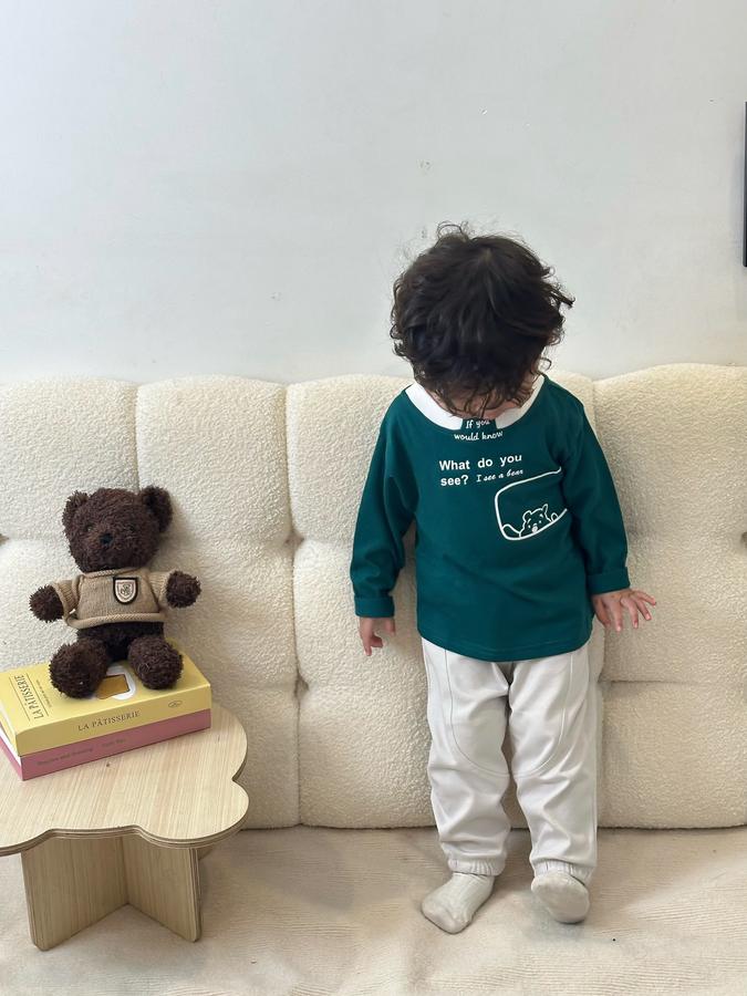 SB2045-bộ dài tay in gấu,chữ what do you see?