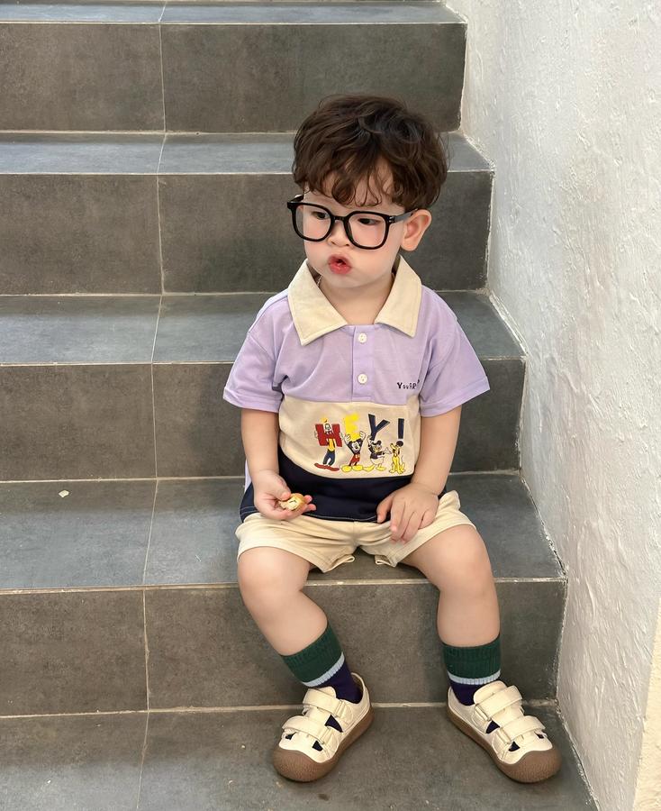 SB2255- bộ polo phối than in chuột mickey, hey