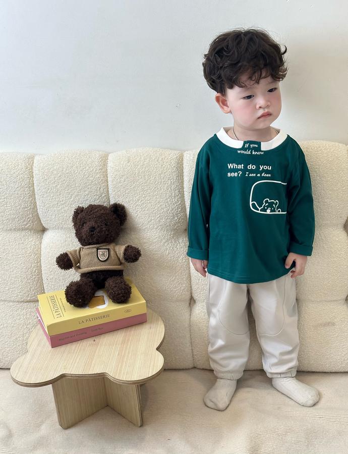 SB2045-bộ dài tay in gấu,chữ what do you see?