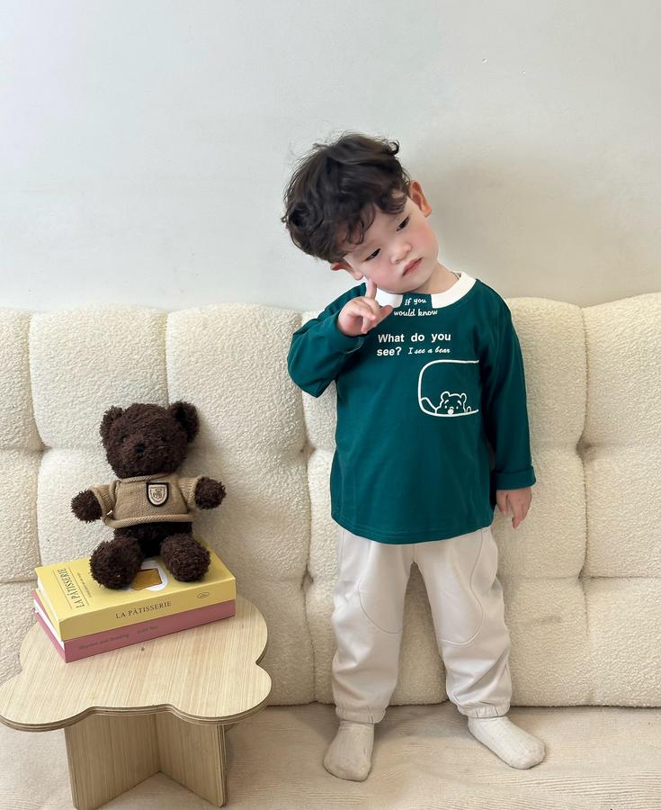 SB2045-bộ dài tay in gấu,chữ what do you see?