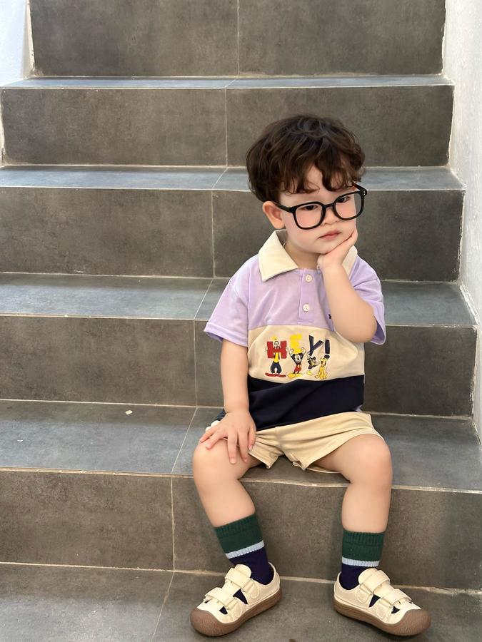 SB2255- bộ polo phối than in chuột mickey, hey