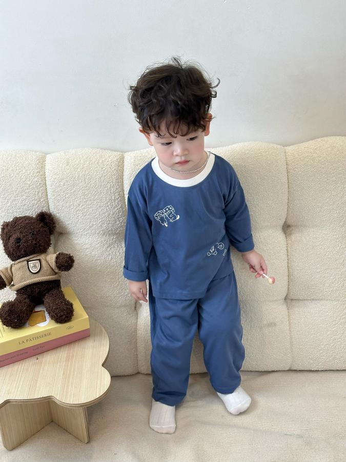 SB2148- bộ dài tay in thú quần và áo