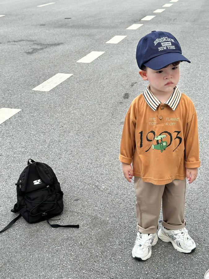 SB2040- bộ polo dài tay in 1963 cổ kẻ