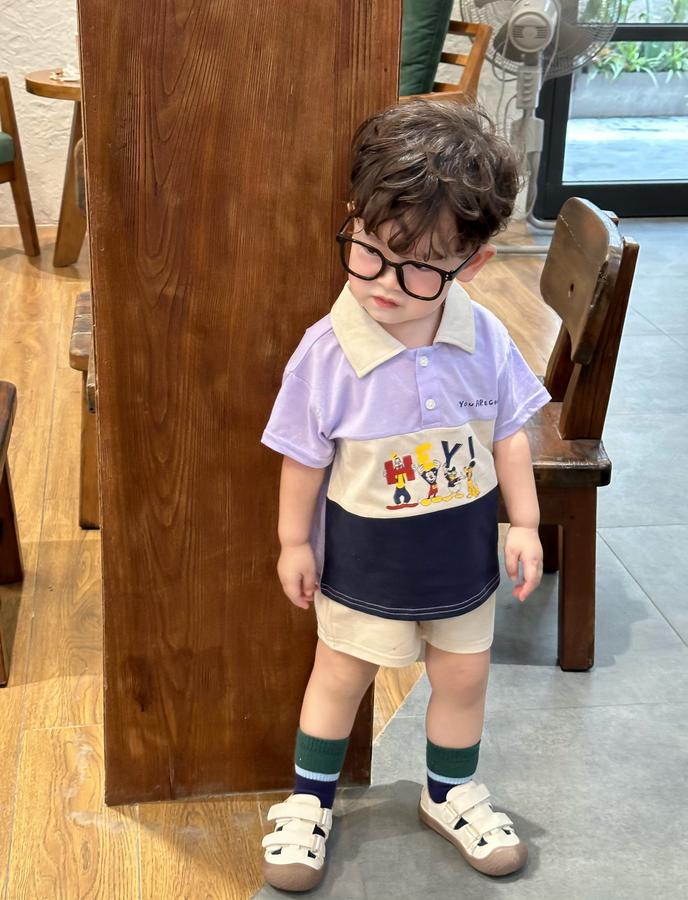 SB2255- bộ polo phối than in chuột mickey, hey