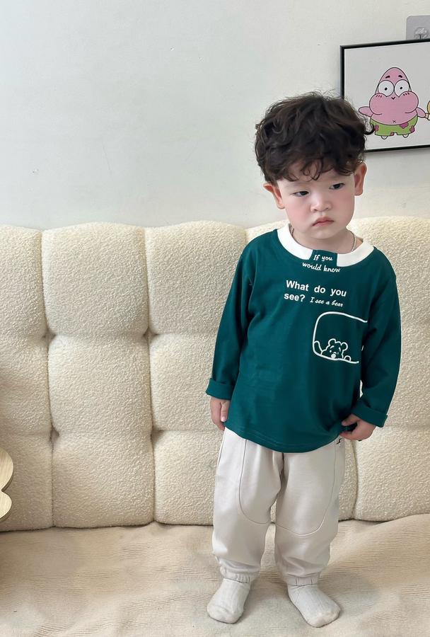 SB2045-bộ dài tay in gấu,chữ what do you see?