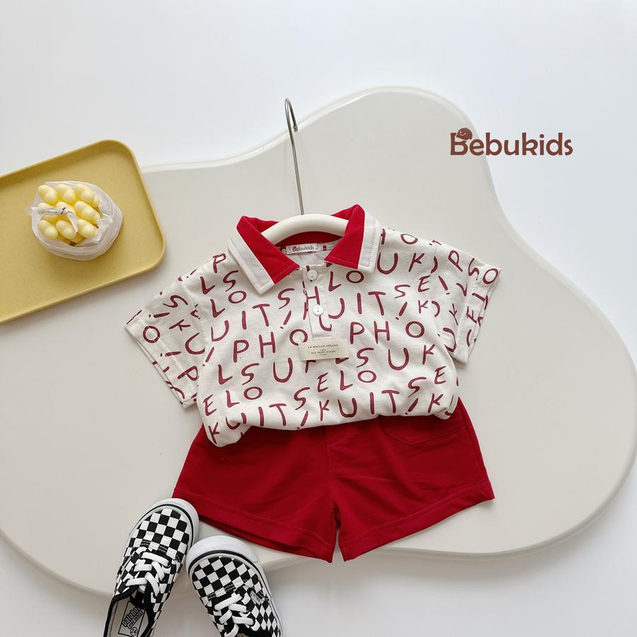 SB2235- bộ polo phối cổ thân in chữ