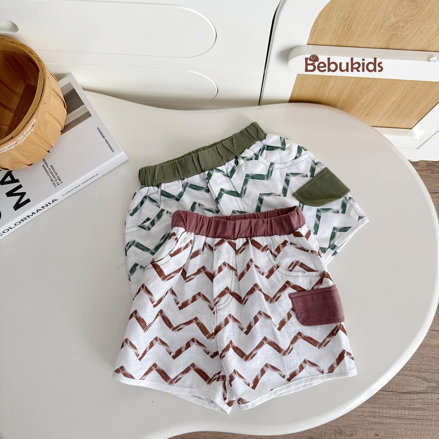 SB2130- bộ  hươu cao cổ, cá sấu phối quần sóng