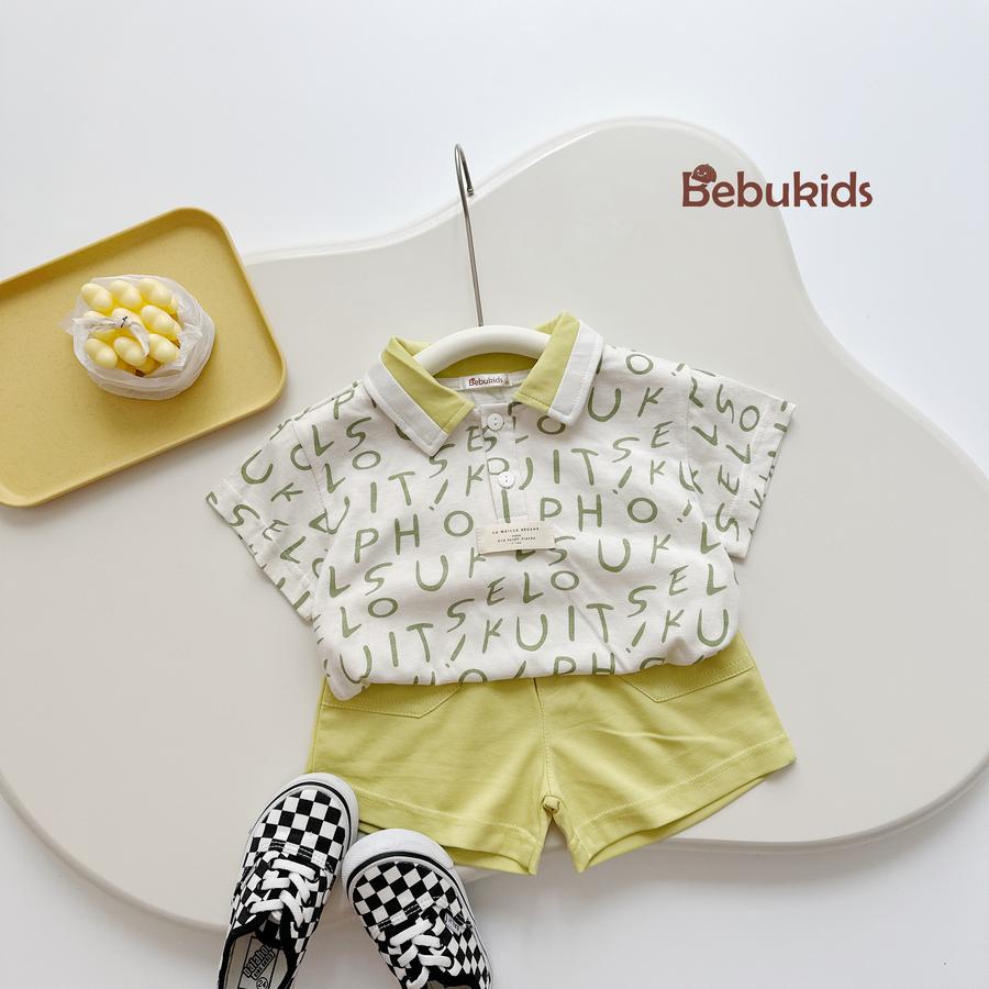 SB2235- bộ polo phối cổ thân in chữ