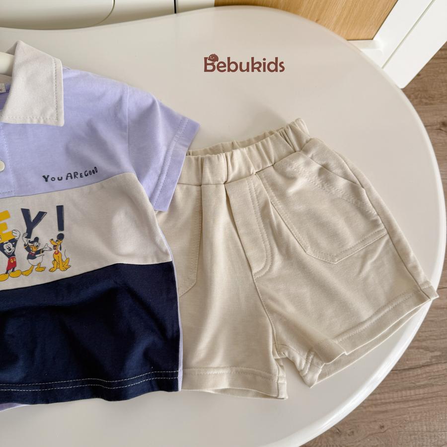 SB2255- bộ polo phối than in chuột mickey, hey