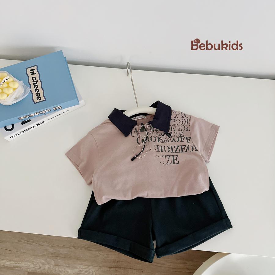 SB2218- sét polo in doremon quần giả jean hồng