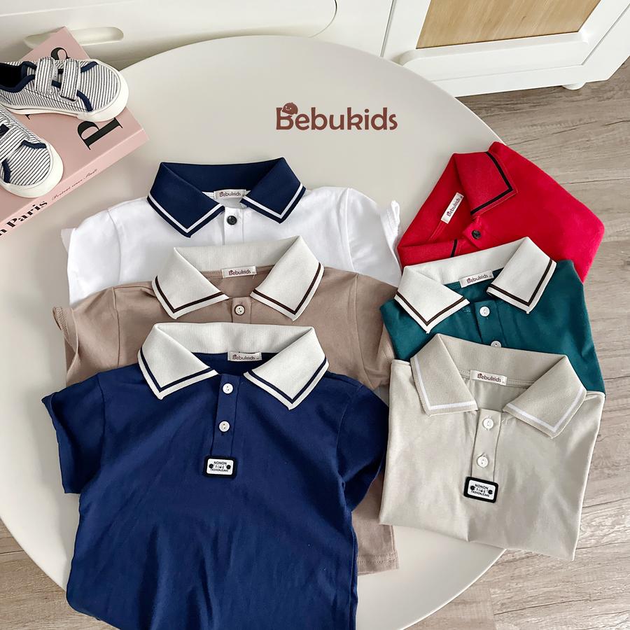 A2308- áo polo phối cổ đính logo dưới nep