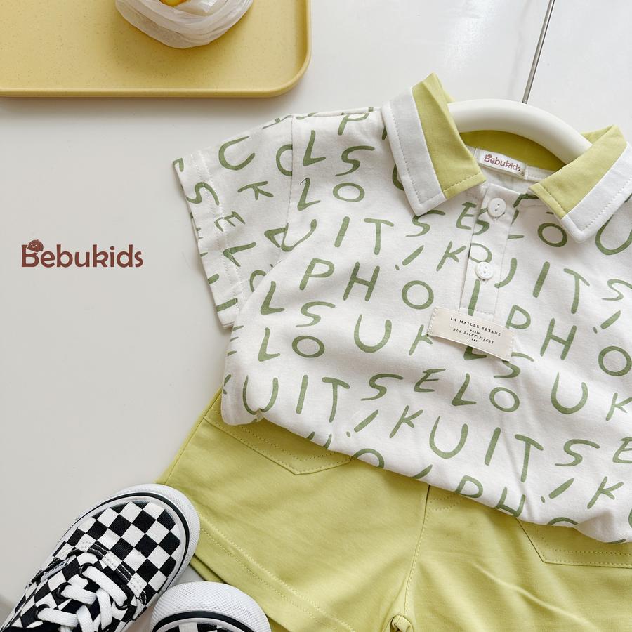 SB2235- bộ polo phối cổ thân in chữ