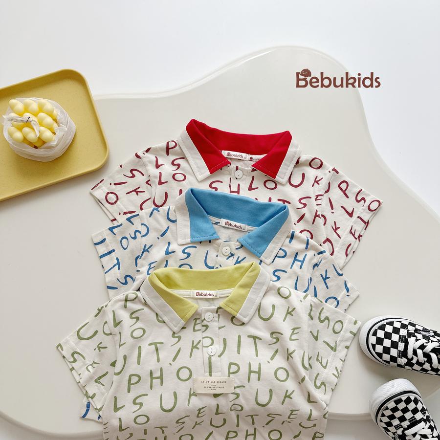 SB2235- bộ polo phối cổ thân in chữ