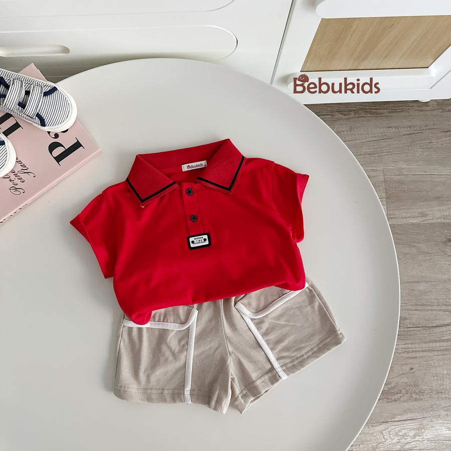 A2308- áo polo phối cổ đính logo dưới nep