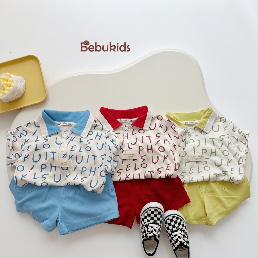 SB2235- bộ polo phối cổ thân in chữ