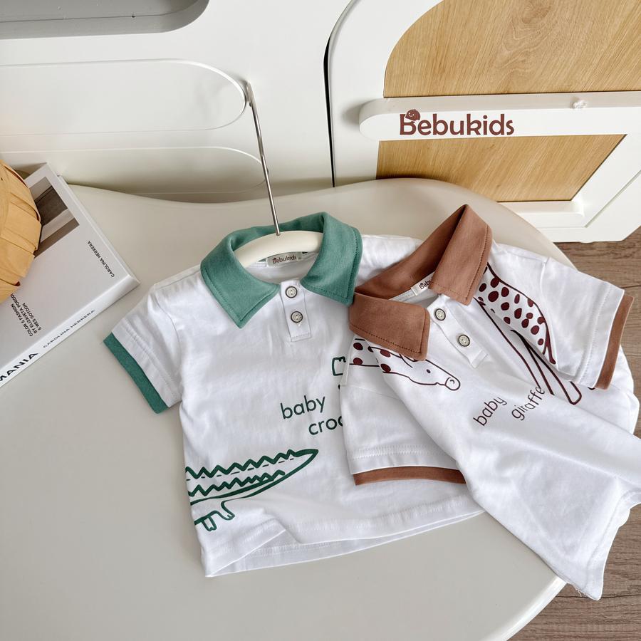 SB2130- bộ  hươu cao cổ, cá sấu phối quần sóng