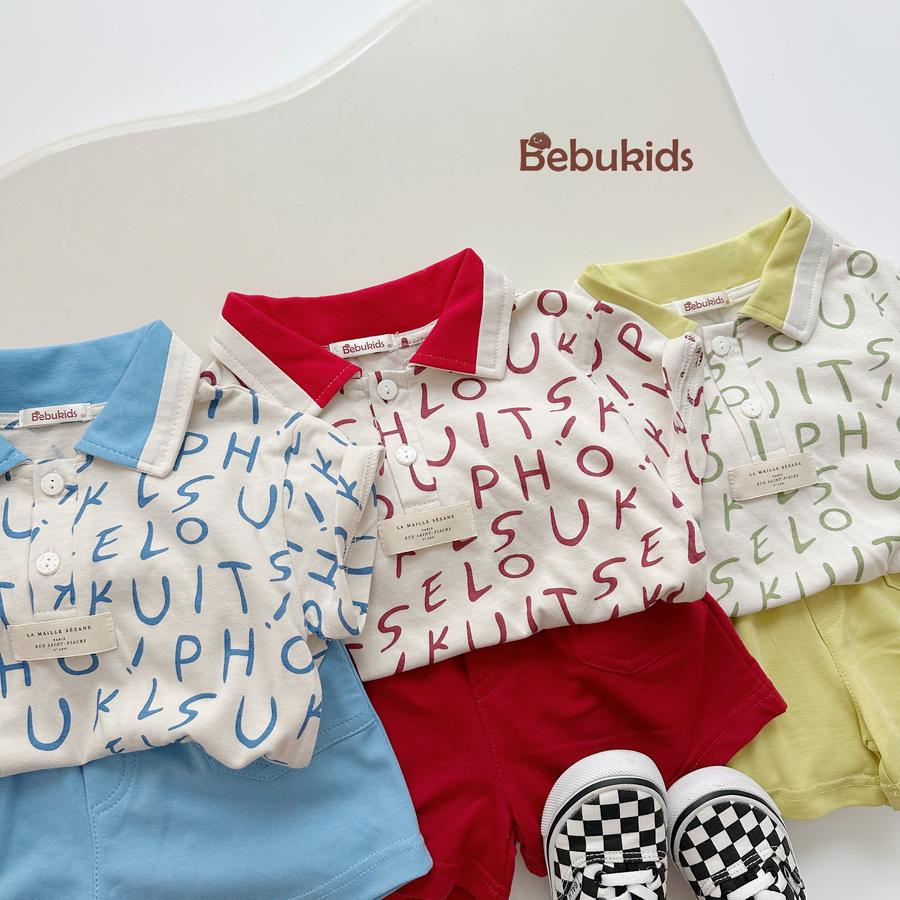 SB2235- bộ polo phối cổ thân in chữ