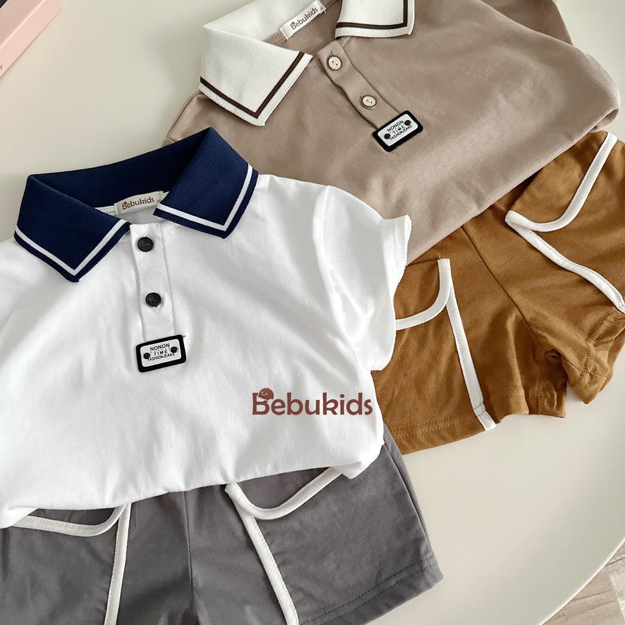 A2308- áo polo phối cổ đính logo dưới nep