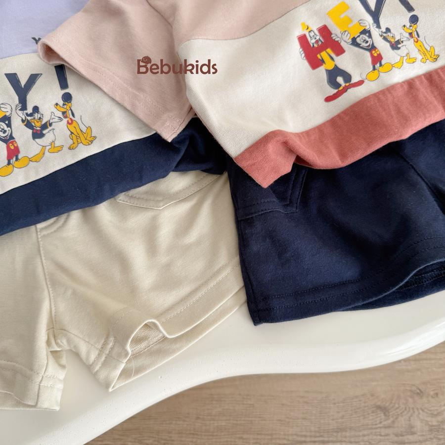 SB2255- bộ polo phối than in chuột mickey, hey