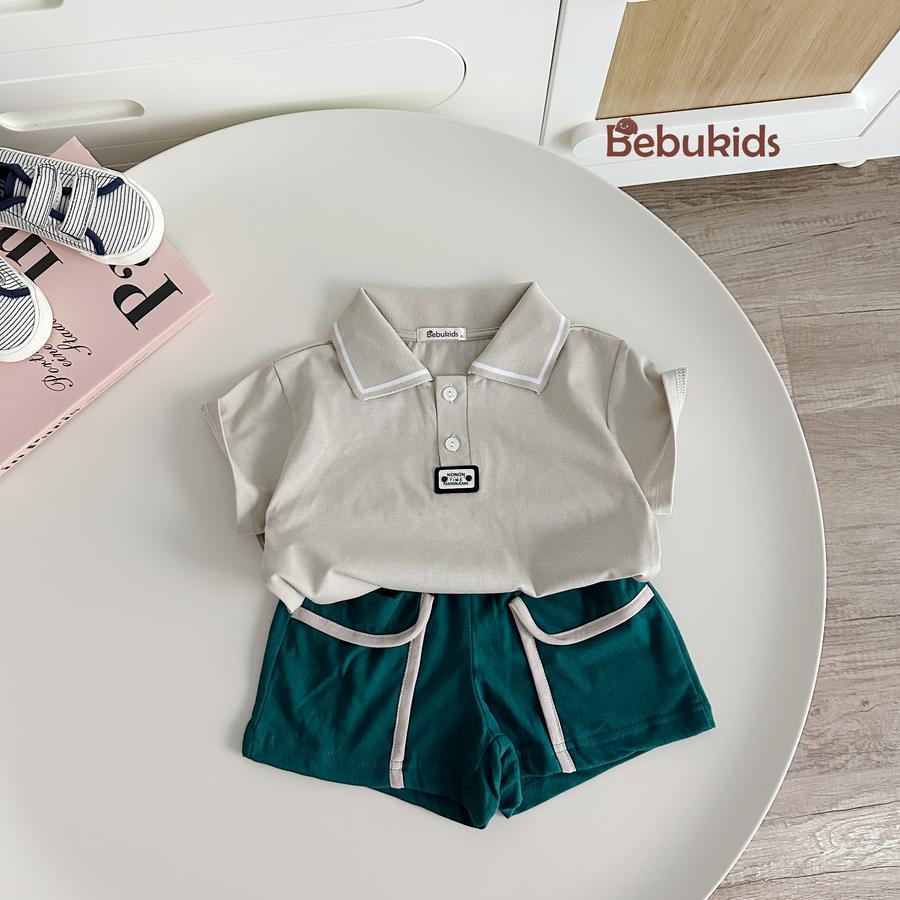 A2308- áo polo phối cổ đính logo dưới nep