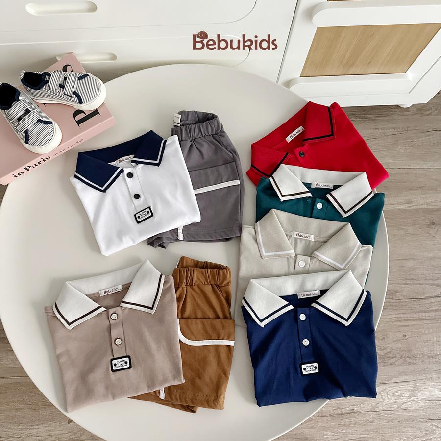 A2308- áo polo phối cổ đính logo dưới nep