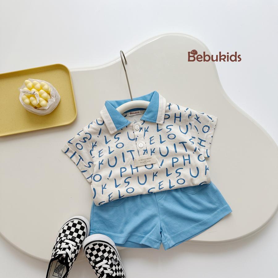 SB2235- bộ polo phối cổ thân in chữ