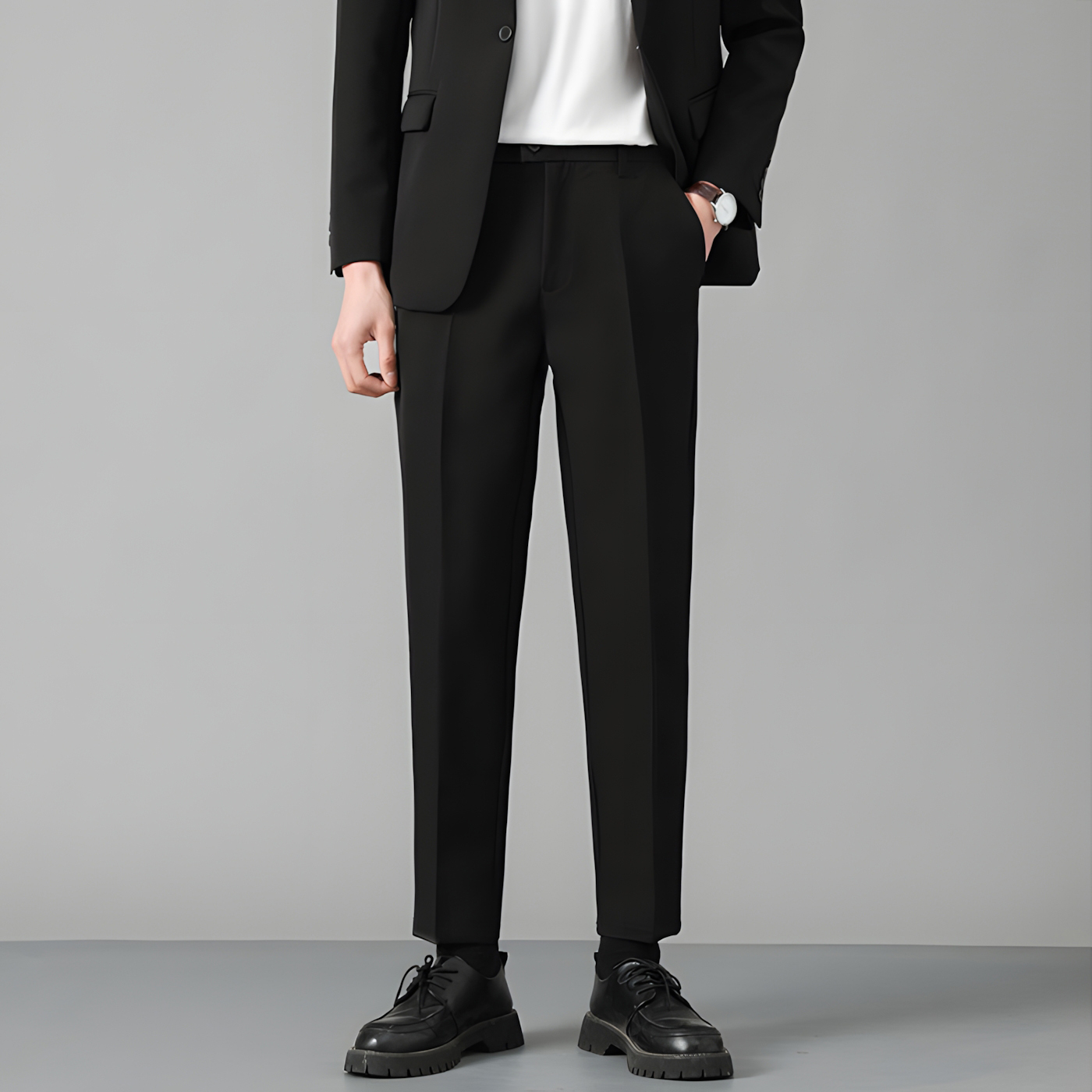 Product image - Q46 Quần âu nam chỉnh cạp thông minh thiết kế vải Wool Prime cao cấp bền màu mềm mại