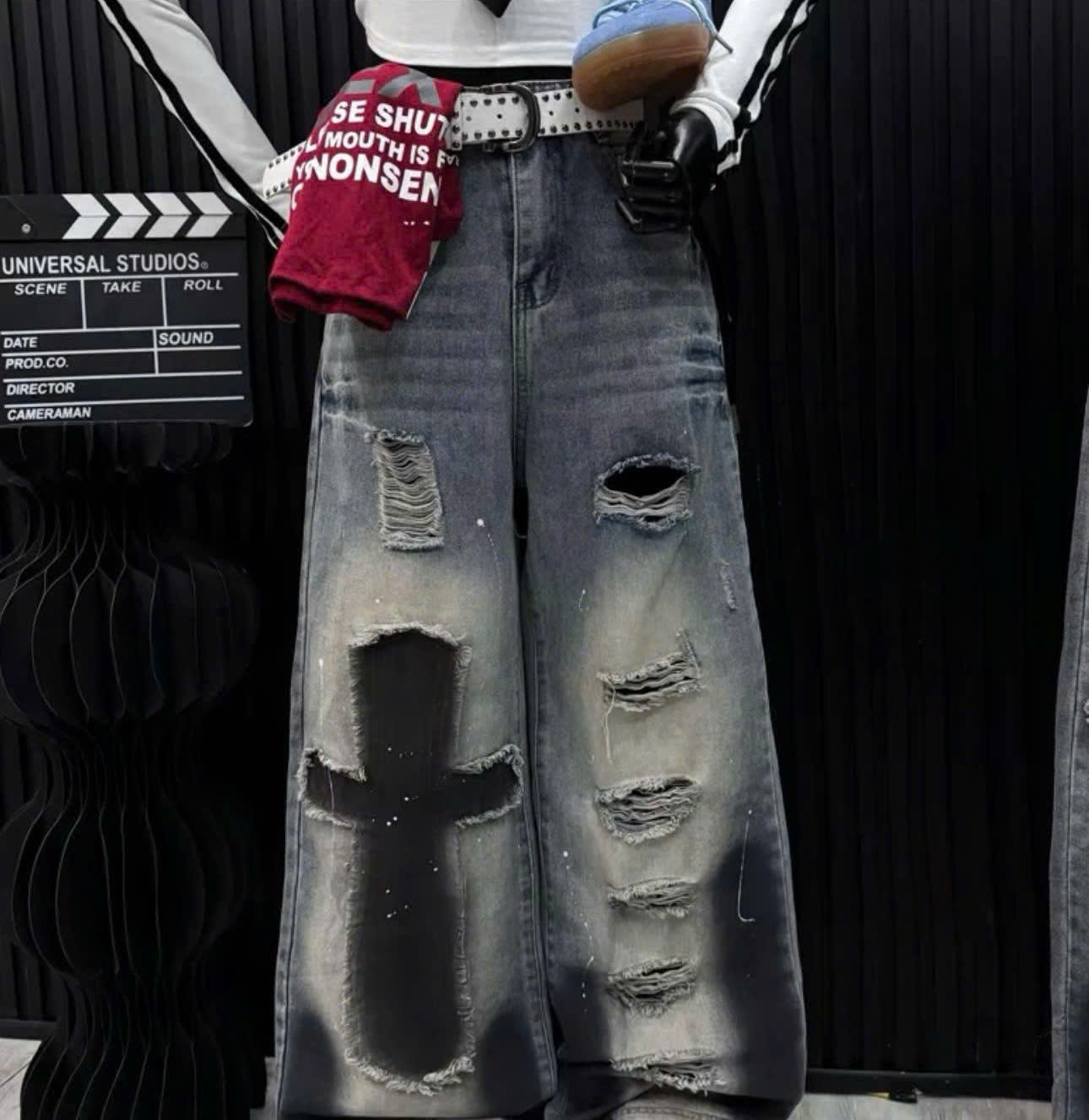 Product image - Quần Jean Bò Chữ Thập