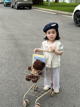 Bộ cộc quần lỡ bé gái không cổ