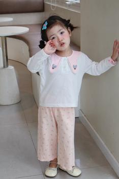 Bộ dài quần dài bé gái có cổ