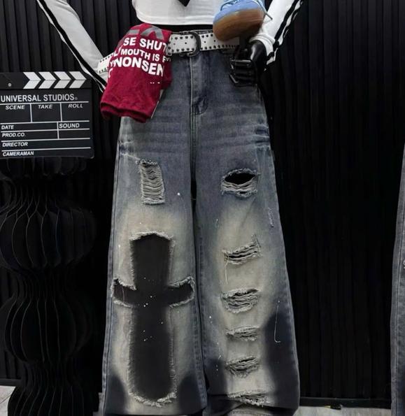 Product image - Quần Jean Bò Chữ Thập